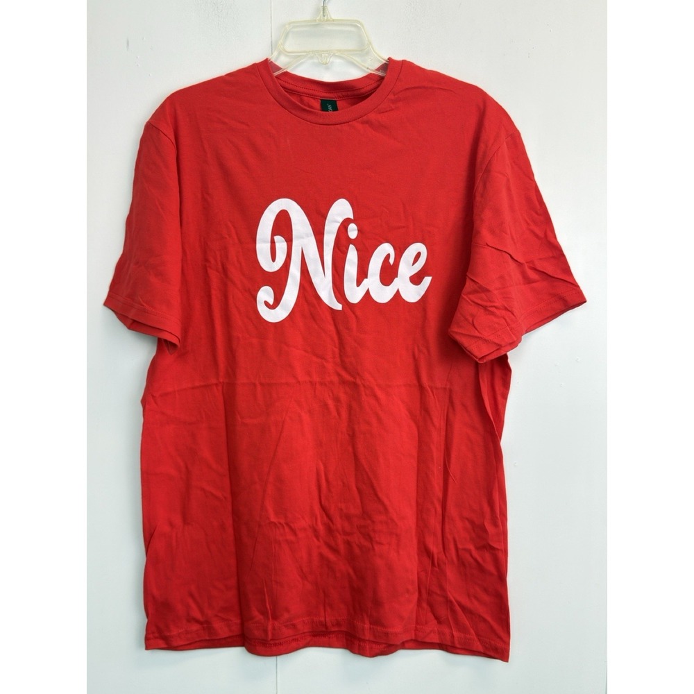 Christmas NICE T-shirt Women's Large Short Sleeve Holiday Festive Fun Tee Gildan